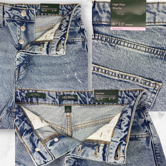 High-Rise Distressed Denim Shorts: Size 6 - Picture 3 of 4
